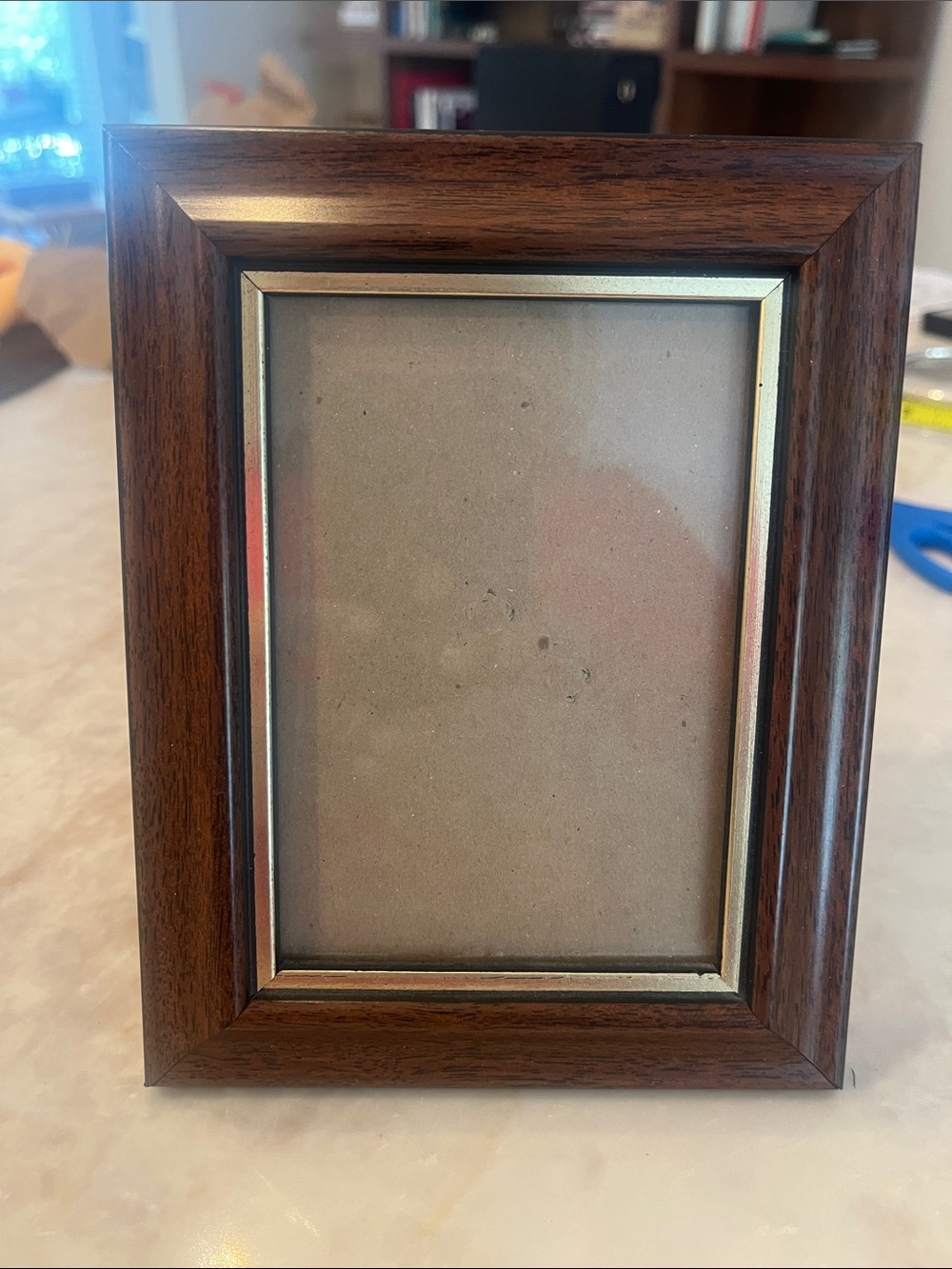 Classic Wood-Frame Picture Frame in Dark Brown and Gold